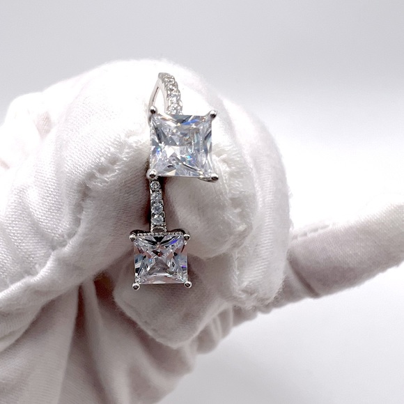 Sterling Silver Cz Huggie Earrings - Picture 8 of 17